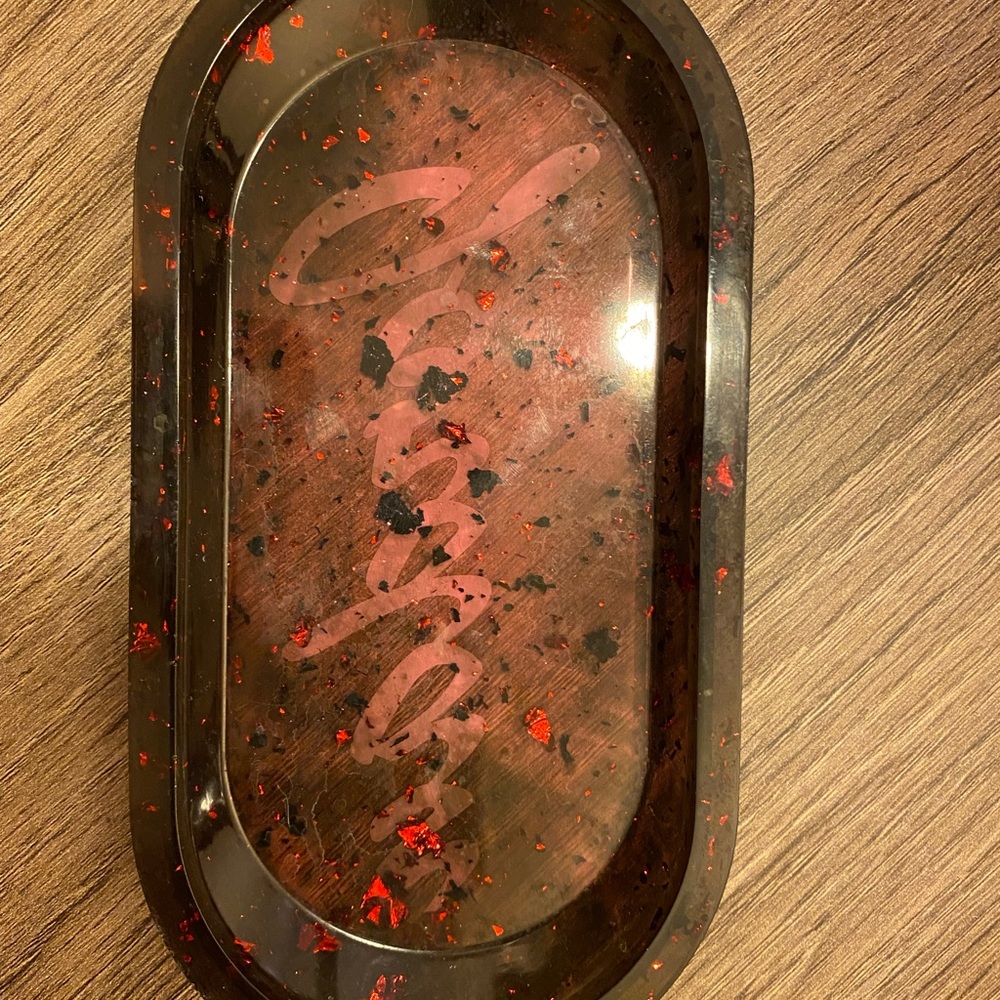 Personalized tray can be used as astray jewelry holder anything you like